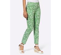 Webhose INSPIRATIONEN, Damen, Gr. 44, Normalgrößen, grün (apfel, ecru, bedruckt), 77% Viskose, 19% Polyamid, 4% Elasthan, bedruckt, gemustert, mehrfarbig, lang, Hosen (77880805-44) apfel, ecru, bedruc