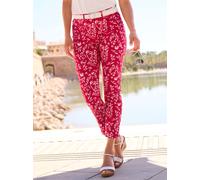 Webhose INSPIRATIONEN, Damen, Gr. 44, Normalgrößen, rot (erdbeere, ecru, bedruckt), 77% Viskose, 19% Polyamid, 4% Elasthan, bedruckt, gemustert, mehrfarbig, lang, Hosen (85007312-44) erdbeere, ecru, b