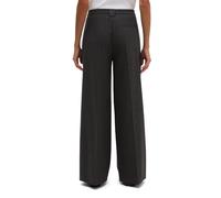 Webhose MARC O'POLO "MARGO WIDE", Damen, Gr. 36, N-Gr, grau (dunkelgrau), Web, Obermaterial: 49% Polyester, 48% Viskose, 3% Elasthan, gemustert, extralang, Hosen, in Woll-Optik, mit lässig langen Bein
