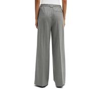 Webhose MARC O'POLO "MARGO WIDE", Damen, Gr. 36, N-Gr, grau (medium grau), Web, Obermaterial: 49% Polyester, 48% Viskose, 3% Elasthan, gemustert, extralang, Hosen, in Woll-Optik, mit lässig langen Bei