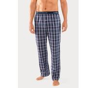 Webhose S.OLIVER, Herren, Gr. 44/46 (S), N-Gr, blau (blau, kariert), Web, Obermaterial: 100% Baumwolle, kariert, Basic, lang, Hosen Pyjamahose Homewear Hose, mit Markenlogo im Bund (91557113-44) blau,
