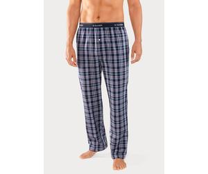 Webhose S.OLIVER, Herren, Gr. 44/46 (S), N-Gr, blau (blau, kariert), Web, Obermaterial: 100% Baumwolle, kariert, Basic, bequem lang, Hosen Pyjamahose Homewear Hose, mit Markenlogo im Bund (91557113-44