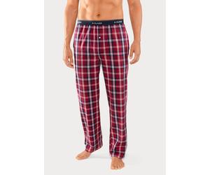 Webhose S.OLIVER, Herren, Gr. 44/46 (S), N-Gr, rot (rot, kariert), Web, Obermaterial: 100% Baumwolle, kariert, Basic, bequem lang, Hosen Pyjamahose Homewear Hose, mit Markenlogo im Bund (44834407-44)
