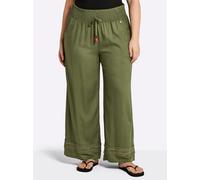 Webhose SHEEGO, Damen, Gr. 40, Normalgrößen, grün (oliv), 100% Viskose, unifarben, Hosen (39954668-40) oliv