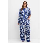 Webhose SHEEGO, Damen, Gr. 40, Normalgrößen, kobalt, gemustert, 100% Viskose, geblümt, gemustert, Hosen (81987430-40) kobalt, gemustert