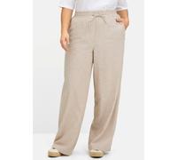 Webhose SHEEGO, Damen, Gr. 54, Normalgrößen, beige, 70% Viskose, 30% Leinen, unifarben, Hosen (63939960-54) beige