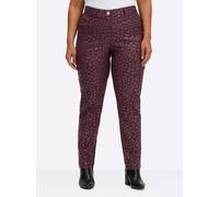 Webhose SHEEGO, Damen, Gr. 54, Normalgrößen, burgund, bedruckt, 78% Viskose, 19% Polyamid, 3% Elasthan, bedruckt, gemustert, mehrfarbig, Hosen (46605362-54) burgund, bedruckt