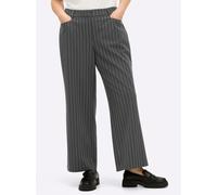 Webhose SHEEGO, Damen, Gr. 54, Normalgrößen, grau (graphit, hellgrau, gestreift), 63% Polyester, 33% Viskose, 4% Elasthan, gemustert, gestreift, mehrfarbig, Hosen (19519913-54) graphit, hellgrau, gest