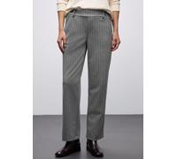 Webhose STREET ONE, Damen, Gr. 40, Länge 30, schwarz pelican grau meliert, Web, Obermaterial: 70% Polyester, 27% Viskose, 3% Elasthan, gestreift, lässig geschnitten lang, Hosen, im Nadelstreifen-Look