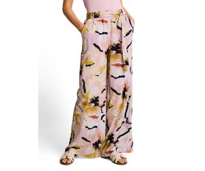 Webhose TOM TAILOR, Damen, Gr. 42, Länge 32, bunt (big abstract flower print), Web, Obermaterial: 70% Viskose, 30% Lyocell. Futter: 100% Viskose, gemustert, weit lang, Hosen, mit Allover-Muster/weites