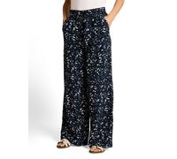 Webhose TOM TAILOR, Damen, Gr. 46, Länge 30, schwarz-weiß (navy dot), Web, Obermaterial: 70% Viskose, 30% Lyocell. Futter: 100% Viskose, gemustert, weit lang, Hosen, mit Allover-Muster/weites Bein (87