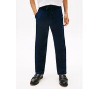 Webhose TOMMY HILFIGER "LINEN VISCOSE PANT", Jungen, Gr. 3 (98), N-Gr, blau (schwarz night navy), Web, Obermaterial: 53% Leinen, 47% Viskose, unifarben, straight fit knöchellang, Hosen Webhose, mit Ko