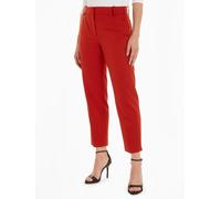 Webhose TOMMY HILFIGER "MD CORE SLIM STRAIGHT PANT", Damen, Gr. 34, N-Gr, rot (schwarz magma), Web, Obermaterial: 66% Polyester, 32% Viskose, 2% Elasthan, unifarben, slim fit knöchelfrei, Hosen Webhos