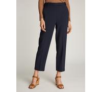 Webhose TOMMY HILFIGER "PUNTO SLIM STRAIGHT PANT", Damen, Gr. 36, N-Gr, blau (schwarz night navy), Web, Obermaterial: 68% Polyester, 28% Viskose, 4% Elasthan, unifarben, slim fit kniefrei, Hosen Webho