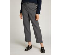 Webhose TOMMY HILFIGER "PUNTO SLIM STRAIGHT PANT", Damen, Gr. 46, N-Gr, grau (mid grau), Web, Obermaterial: 68% Polyester, 28% Viskose, 4% Elasthan, meliert, slim fit kniefrei, Hosen Webhose, mit Büge