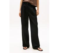 Webhose TOMMY HILFIGER "TENCEL LINEN WIDE LEG PANT", Damen, Gr. 36, N-Gr, schwarz, Web, Obermaterial: 53% Baumwolle, 24% Leinen, 23% Lyocell, unifarben, weit lang, Hosen Webhose (96579025-36)