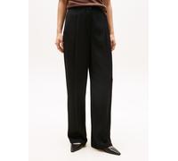 Webhose TOMMY HILFIGER "VIS TWILL RLXD STRAIGHT PANTS", Damen, Gr. 46, N-Gr, schwarz, Web, Twill, Obermaterial: 100% Viskose, unifarben, casual, straight fit, Hosen (96785639-46) schwarz