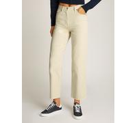 Webhose TOMMY JEANS "TJW LAYLA HR SLIM STR", Damen, Gr. 34, Länge 28, weiß (ancient weiß), Web, Obermaterial: 100% Baumwolle, unifarben, slim fit knöchellang, Hosen Webhose, in Unifarbe (83076660-34)