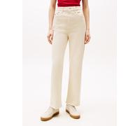Webhose TOMMY JEANS "TJW LAYLA HR SLIM STR GMD", Damen, Gr. 28, Länge 30, beige (desert sand dune), Web, Obermaterial: 97% Baumwolle, 3% Elasthan, unifarben, figurbetont normal, Hosen (39235566-28) de