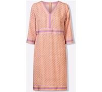 Webkleid apricot-rosé-bedruckt 44