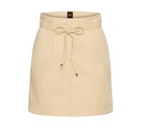 Webrock BOSS ORANGE "Varachute Premium Damenmode", Damen, Gr. 44, beige (open beige 287), Web, Obermaterial: 98% Baumwolle, 2% Elasthan, unifarben, regular fit ca. Mitte Oberschenkel, Röcke, mit Binde