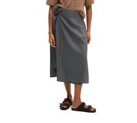 Webrock MARC O'POLO "aus Viskose-Leinen-Stretch", Damen, Gr. 42, oxide grau, Obermaterial: 53% Leinen, 45% Viskose, 2% Elasthan, unifarben, normal wadenlang, Röcke (60916919-42) oxide grau