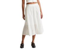 Webrock MARC O'POLO DENIM "aus Broderie Anglaise", Damen, Gr. XS, silky weiß, Obermaterial: 100% Baumwolle; Futter: 100% Modal, unifarben, ausgestellt wadenlang, Röcke (54201121-XS) silky weiß