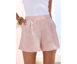 Webshorts BUFFALO "aus luftig-leichter Webware", Damen, Gr. 44, N-Gr, mauve meliert, Web, Obermaterial: 100% Polyester, meliert, figurumspielend ca. Mitte Oberschenkel, Hosen, Sommerhose mit Melange-E