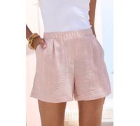 Webshorts BUFFALO "aus strukturierter Webware mit Melange-Optik", Damen, Gr. 40, N-Gr, mauve meliert, Web, Obermaterial: 100% Polyester, meliert, figurumspielend ca. Mitte Oberschenkel, Hosen, kurze S