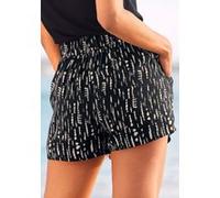 Webshorts schwarz-beige-bedruckt 36