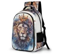 WECECE Rucksack Löwe Motiv 7-11 Jahre Mädchen Schultasche 1. Klasse Jungen Schulranzen Grundschule Kinderrucksack Tier Löwe verstellbare Schultergurte Ausflug und Alltag