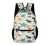 WECECE Schulrucksack Dinosaurier Schüler 7 Jahre Büchertasche Süß Tier Klasse 2 Rucksack leicht und stabil 43x32x15 cm für Schule Outdoor Schulausflug für Bücher Hefte