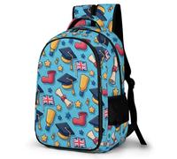 WECECE Schulrucksack Teenager Jungen 8-12 Jahre, 2026 Rucksack Schule Mit Abschluss Grundschüler/Schüler Der Mittelstufe Schulranzen Union Jack Flag Outdoor Schultasche