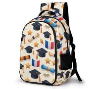 WECECE Schulrucksack Teenager Jungen 8-12 Jahre, 2026 Rucksack Schule Mit Abschluss Thema Grundschüler/Schüler Der Mittelstufe Schulranzen France Flag Outdoor Schultasche