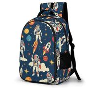 WECECE Schulrucksack Teenager Jungen 8-12 Jahre, 2026 Rucksack Schule Mit Astronaut Motif Grundschüler/Schüler Der Mittelstufe Schulranzen Rocket Pattern Outdoor Schultasche