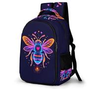 WECECE Schulrucksack Teenager Jungen 8-12 Jahre, 2026 Rucksack Schule Mit Bee Grundschüler/Schüler Der Mittelstufe Schulranzen Herz Shape Motif Outdoor Schultasche