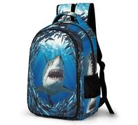 WECECE Schulrucksack Teenager Jungen 8-12 Jahre, 2026 Rucksack Schule Mit Shark Motif Grundschüler/Schüler Der Mittelstufe Schulranzen Marine Tier Outdoor Schultasche