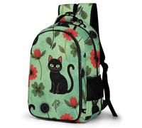 WECECE Schultasche Mädchen Teenager Florals Kitten Design Rucksack Jungen 7 Jahre, Casual Schulrucksack 3. - 9. Klasse, Schulranzen Daypack Mit Katze Tier Für Schule, Reisen