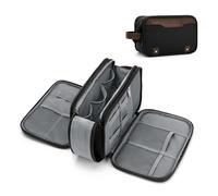 Wedama Kulturbeutel für Herren, mittelgroß, hängende Reise-Kulturbeutel, extra elektronischer Organizer, wasserdichte Reisetasche für Toilettenartikel mit PU-Griff, für Reisen, Geschäftsreisen,