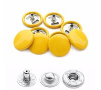 WedDecor 15 mm gelbe Druckknöpfe, S-Feder, groß, 4 Teile, für Lederarbeiten, Nähen, Jacken, Hemden, Stoff, Reparatur, DIY-Projekte, 10 Stück