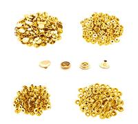 WedDecor 15 mm große Druckknöpfe, robustes Eisen, vier Teile, Druckknöpfe für Lederhandwerk, Bootsabdeckung, Reparatur, Ersatz, Kleidung, Gold, 10 Sets