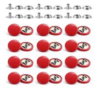 Weddecor 15mm Glänzend Marineblau Snap Verbindungen Groß 4 Teile Druckknöpfe Nahtfreies Knöpfe für Lederhandwerk, Nähen, Jacken, Hemden, Stoff Reparatur DIY Projekte - Rot, 15mm