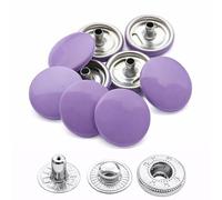 Weddecor 15mm Snap Verbindungen Groß 4 Teile Druckknöpfe Nahtfreies Knöpfe für Lederhandwerk, Nähen, Jacken, Hemden, Stoff Reparatur DIY Projekte, 10pcs - Flieder Violett, 10pcs