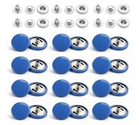 Weddecor 15mm Snap Verbindungen Groß 4 Teile Druckknöpfe Nahtfreies Knöpfe für Lederhandwerk, Nähen, Jacken, Hemden, Stoff Reparatur DIY Projekte, 10pcs - Königsblau, 50pcs
