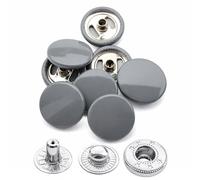 Weddecor 15mm Snap Verbindungen Groß 4 Teile Druckknöpfe Nahtfreies Knöpfe für Lederhandwerk, Nähen, Jacken, Hemden, Stoff Reparatur DIY Projekte, 10pcs - grau, 10pcs