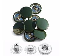 Weddecor 15mm Snap Verbindungen Groß 4 Teile Druckknöpfe Nahtfreies Knöpfe für Lederhandwerk, Nähen, Jacken, Hemden, Stoff Reparatur DIY Projekte, 10pcs - Dunkelgrün, 10pcs