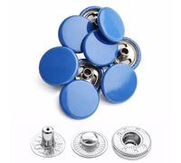 Weddecor 15mm Snap Verbindungen Groß 4 Teile Druckknöpfe Nahtfreies Knöpfe für Lederhandwerk, Nähen, Jacken, Hemden, Stoff Reparatur DIY Projekte, 10pcs - Königsblau, 10pcs
