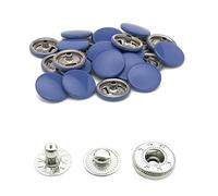 Weddecor 15mm Snap Verbindungen Groß 4 Teile Druckknöpfe Nahtfreies Knöpfe für Lederhandwerk, Nähen, Jacken, Hemden, Stoff Reparatur DIY Projekte, 10pcs - Peugeot Blau, 10pcs