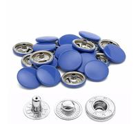 Weddecor 15mm Snap Verbindungen Groß 4 Teile Druckknöpfe Nahtfreies Knöpfe für Lederhandwerk, Nähen, Jacken, Hemden, Stoff Reparatur DIY Projekte, 10pcs - Peugeot Blau, 10pcs