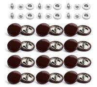 Weddecor 15mm Snap Verbindungen Groß 4 Teile Druckknöpfe Nahtfreies Knöpfe für Lederhandwerk, Nähen, Jacken, Hemden, Stoff Reparatur DIY Projekte, 10pcs - Braun, 50pcs